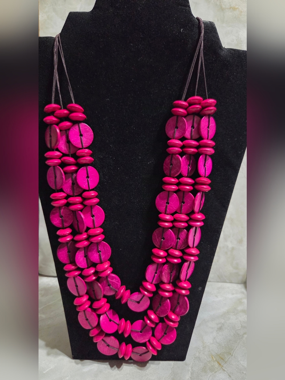 paparazzi Hot Pink Multi-Strand Beaded Necklace